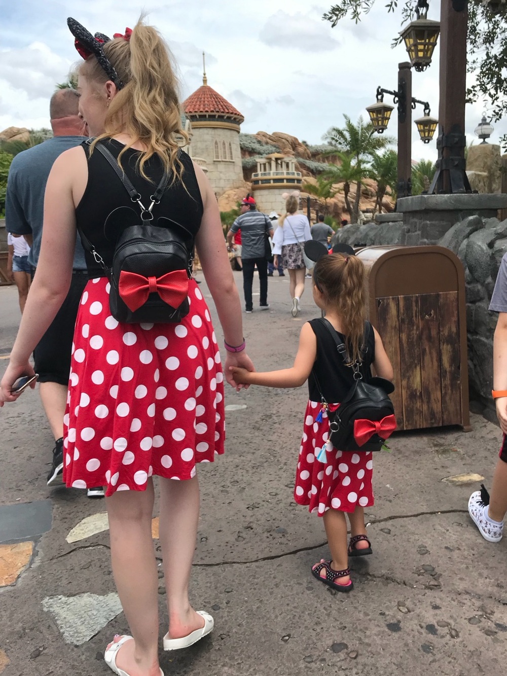 Black Mini Backpack Crossbody Bag w/ Red Bow & Minnie Mouse Ears